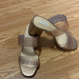 Alex Marie Rhinestone Double Strap Slide Sandals